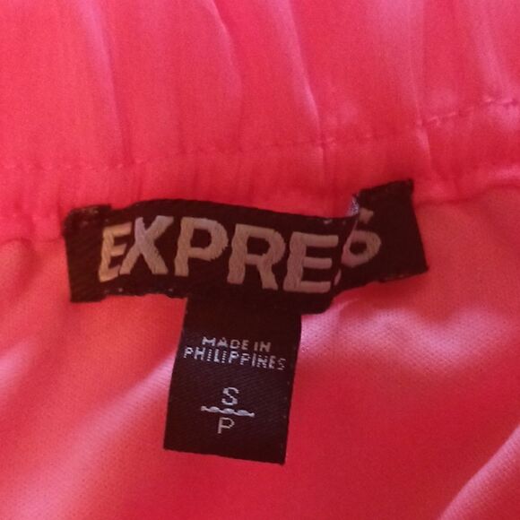 Express Sheer High Low Neon Orange Skirt Sz Small - Picture 7 of 8